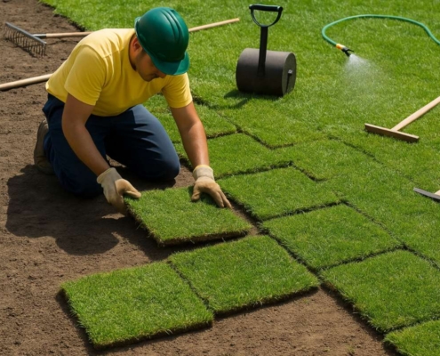 Plantio de grama em placas: quando usar e espécies ideais