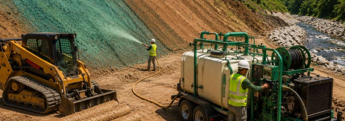 Equipamentos em obras de bioengenharia e suas funções
